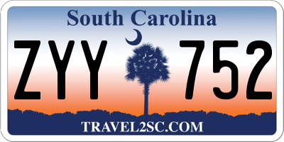 SC license plate ZYY752