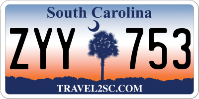 SC license plate ZYY753