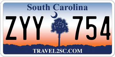 SC license plate ZYY754