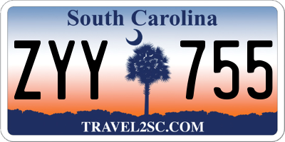 SC license plate ZYY755