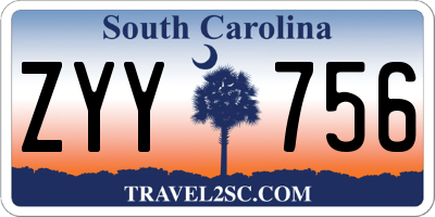 SC license plate ZYY756