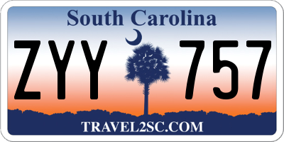 SC license plate ZYY757