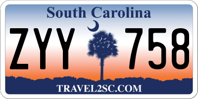 SC license plate ZYY758