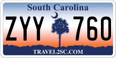 SC license plate ZYY760