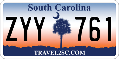 SC license plate ZYY761