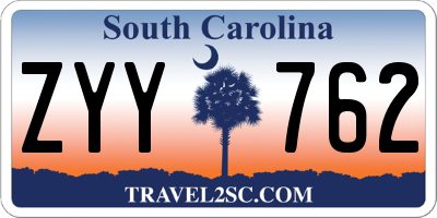 SC license plate ZYY762