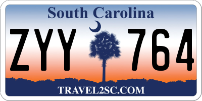 SC license plate ZYY764