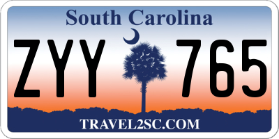 SC license plate ZYY765