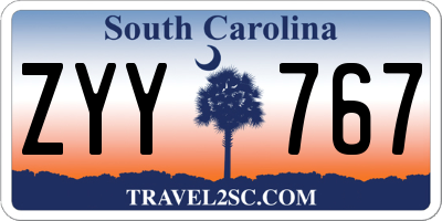 SC license plate ZYY767