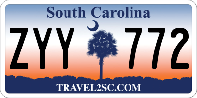 SC license plate ZYY772