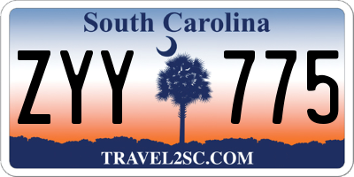 SC license plate ZYY775