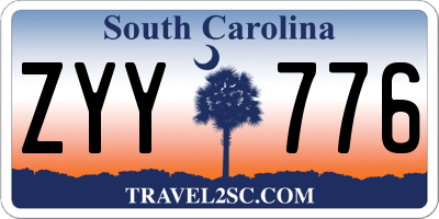 SC license plate ZYY776