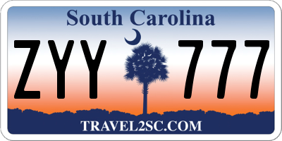 SC license plate ZYY777