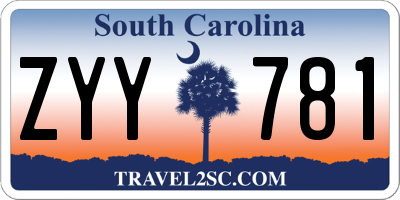 SC license plate ZYY781