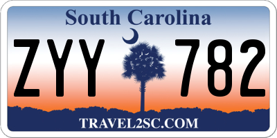 SC license plate ZYY782