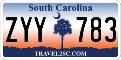 SC license plate ZYY783
