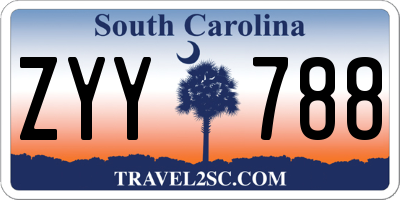 SC license plate ZYY788