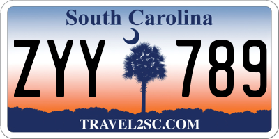 SC license plate ZYY789