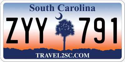 SC license plate ZYY791