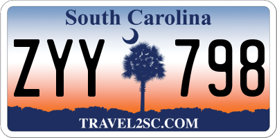 SC license plate ZYY798