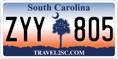 SC license plate ZYY805