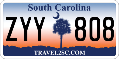 SC license plate ZYY808