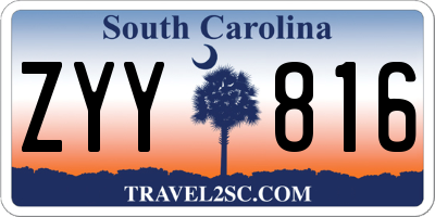 SC license plate ZYY816