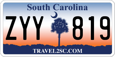 SC license plate ZYY819