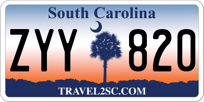 SC license plate ZYY820