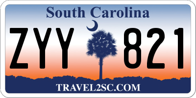 SC license plate ZYY821