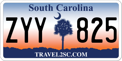 SC license plate ZYY825