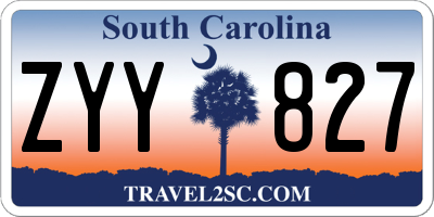 SC license plate ZYY827
