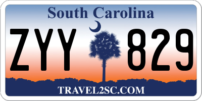 SC license plate ZYY829