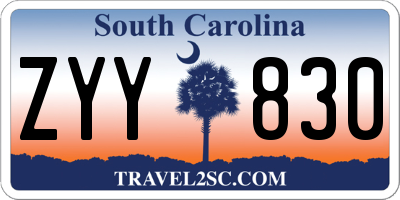 SC license plate ZYY830