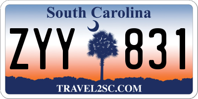 SC license plate ZYY831
