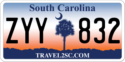 SC license plate ZYY832