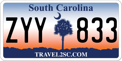 SC license plate ZYY833