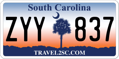 SC license plate ZYY837