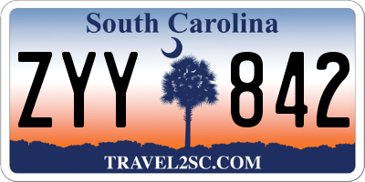 SC license plate ZYY842