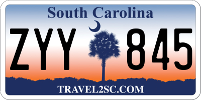 SC license plate ZYY845