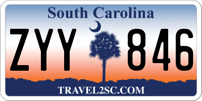SC license plate ZYY846
