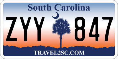 SC license plate ZYY847