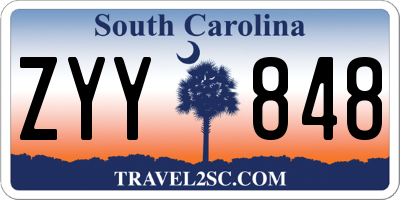 SC license plate ZYY848