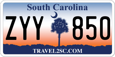 SC license plate ZYY850
