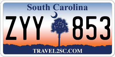 SC license plate ZYY853