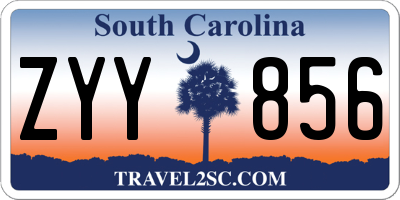 SC license plate ZYY856