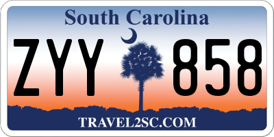 SC license plate ZYY858