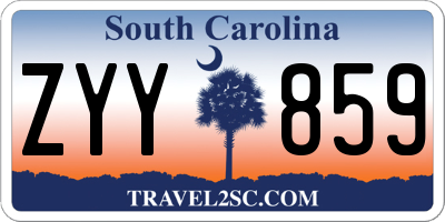 SC license plate ZYY859