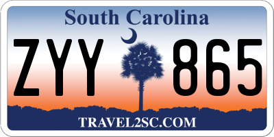 SC license plate ZYY865