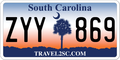 SC license plate ZYY869